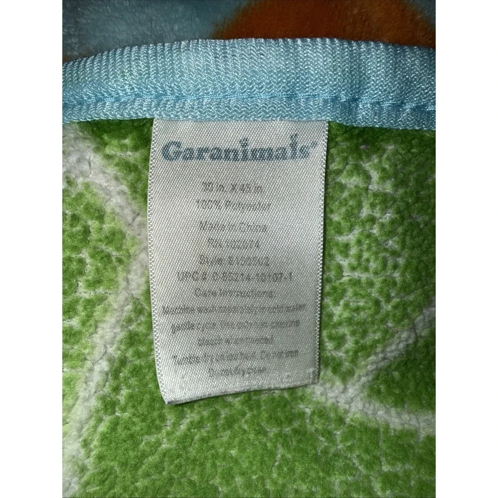 Garanimals Toucan Tiger Monkey Baby Blanket Blue Green Jungle Safari Throw 30x45